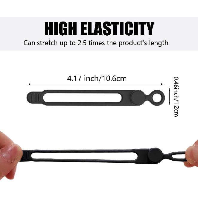 Data Cable Organizer, 2026 NEW Elastic Silicone Cable Ties, Reusable Cable Ties Wire Management Organizer, Multi-Purpose Cord Organizers for Bundling