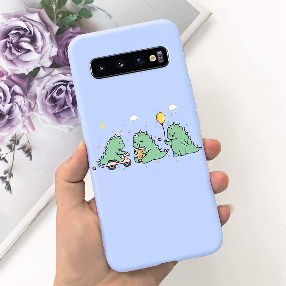 For Samsung S10 Plus SM-G975F Case Cute Dinosaur Duck Cartoon Soft Silicone Phone Cover For Samsung Galaxy S10 S10e G973F Bumper
