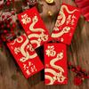 Chinesischer roter Umschlag 2025 Goldfolie Jahr der Schlange Roter Umschlag 6 Stück Glücksgeld Rote Päckchen Hong Bao Frühlingsfest Rot