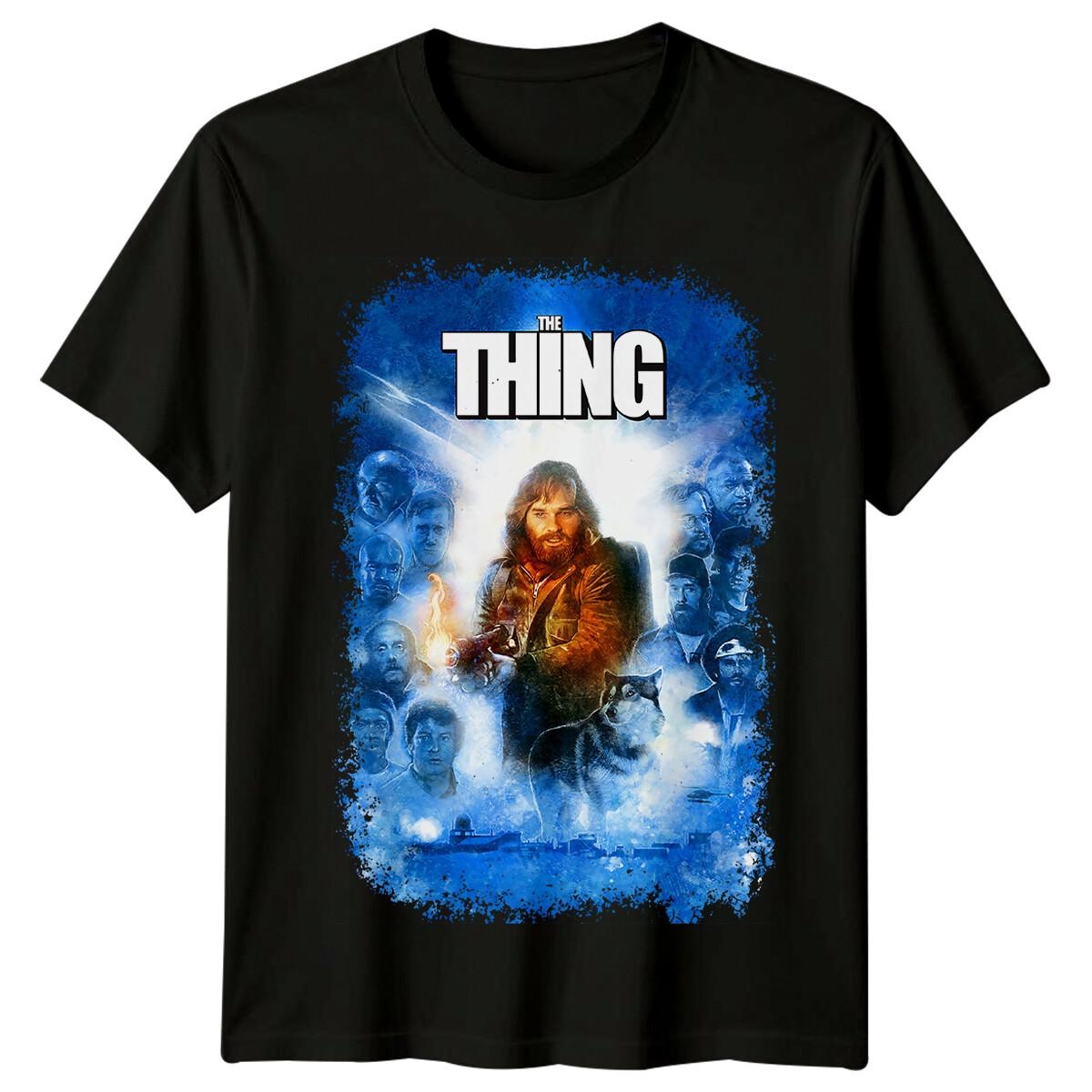 The Thing (1982) Movie Poster Inspired 100% Cotton T-shirt Mens Tees Top Retro Film Tee Unisex S