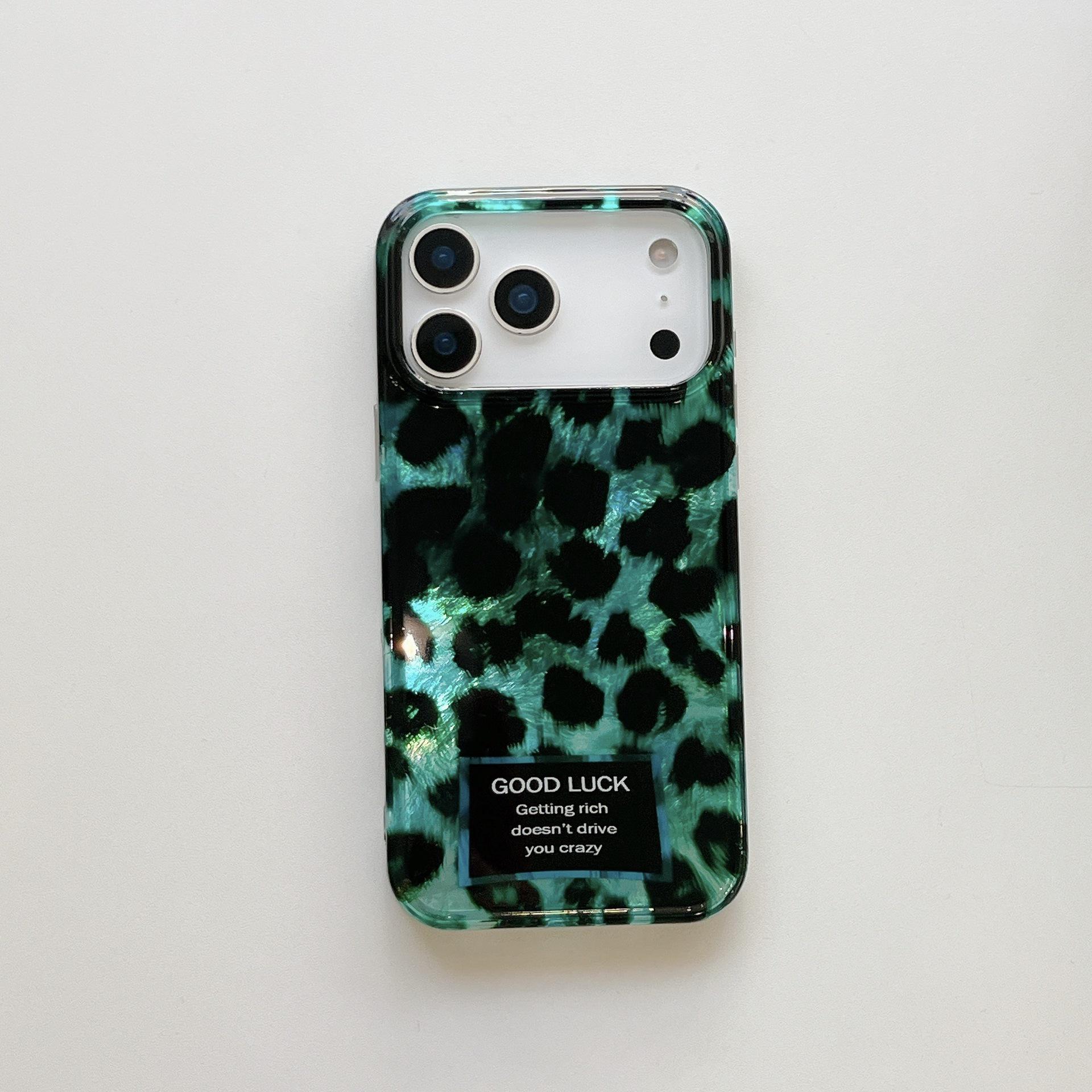 Five Styles Leopard Print IMD Apple Phone Case with Full Wrap Design IMD Design