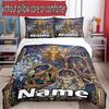 3pcs Duvet Cover Set (1*Duvet Cover + 2*Pillowcase, Without Core), Custom Name Saint Seiya Pattern Bedding Set, Home Bedroom Decor Gift