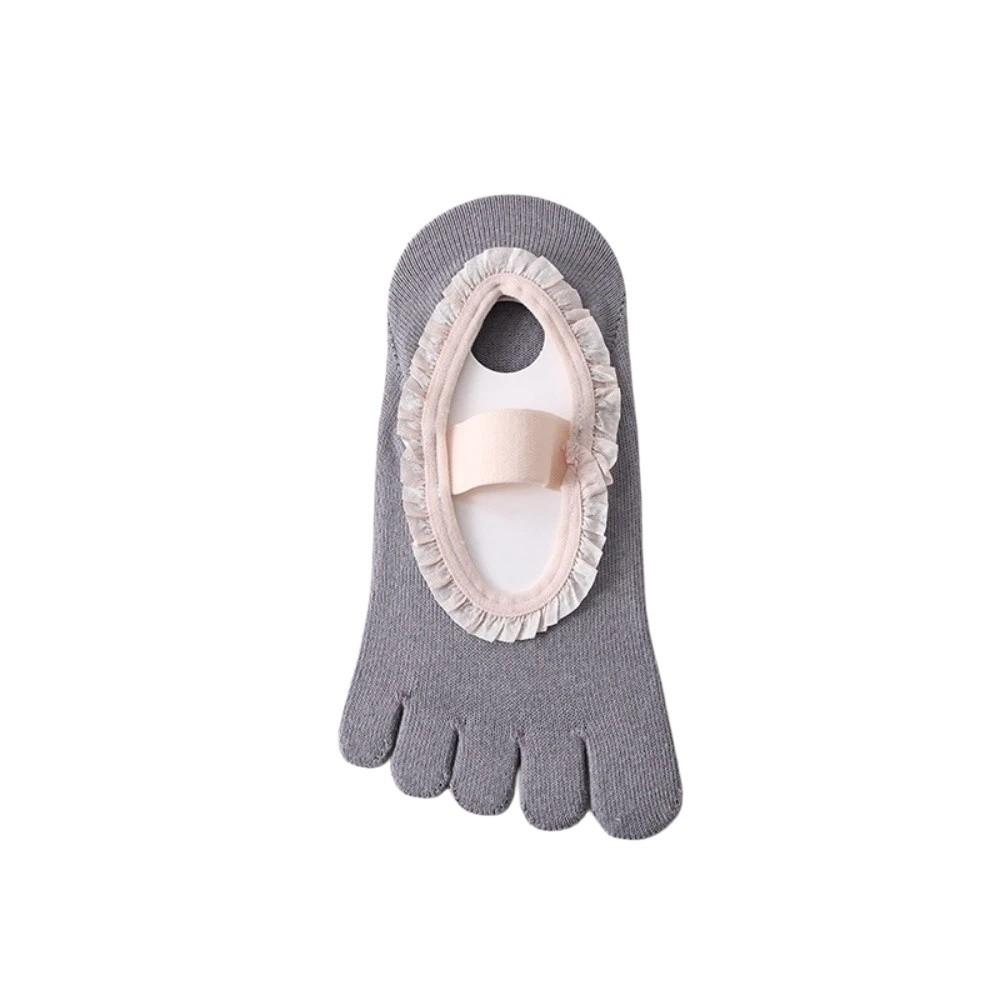 Soft Five Toes Pilates Sock Bottom Silicone Grip Boat Socks Breathable Low-Ankle Socks  Sport