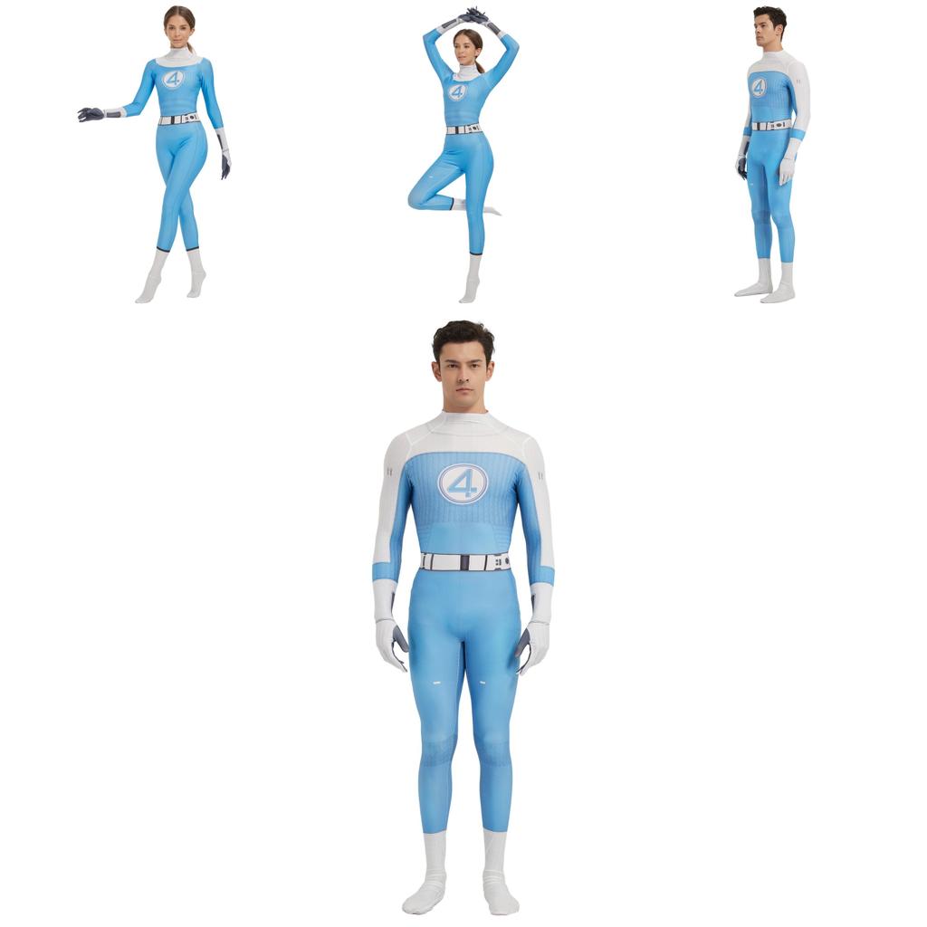 The Fantastic Four Cosplay Jumpsuit With Spandex For Game Anime Role Play