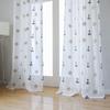 Taisier Home Window Treatments Sheer Curtains Draperies with Nautical Anchor for Living Room/Bedroom/Nursery Sliding Glass Door Ring Top