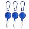 3PCS Nylon Rope Telescopic Burglar Tool Mini Anti Lost Retractable Pull Keychain BuckleBlue