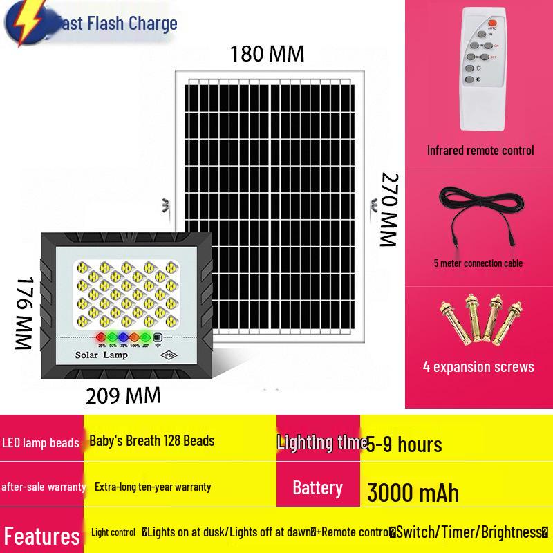 Ultrahelle Wasserdichte Solarstrahler für Außenhof- und Straßenbeleuchtung