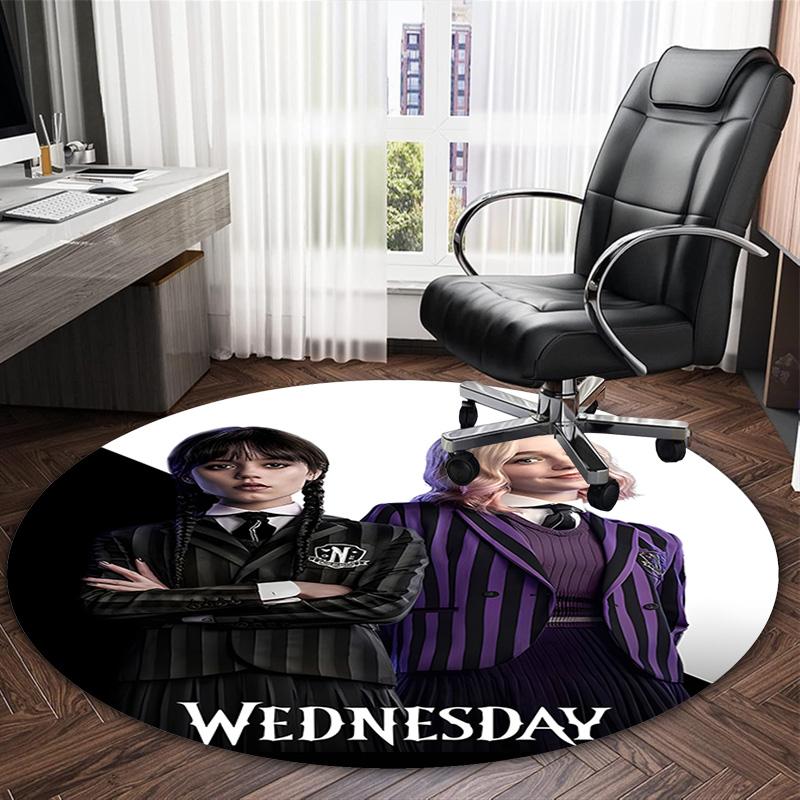 1pc Addams Family Wednesday5 Print Round Carpet Chair Round Carpet Suitable for Bedroom Living Room Home Decorative Carpet