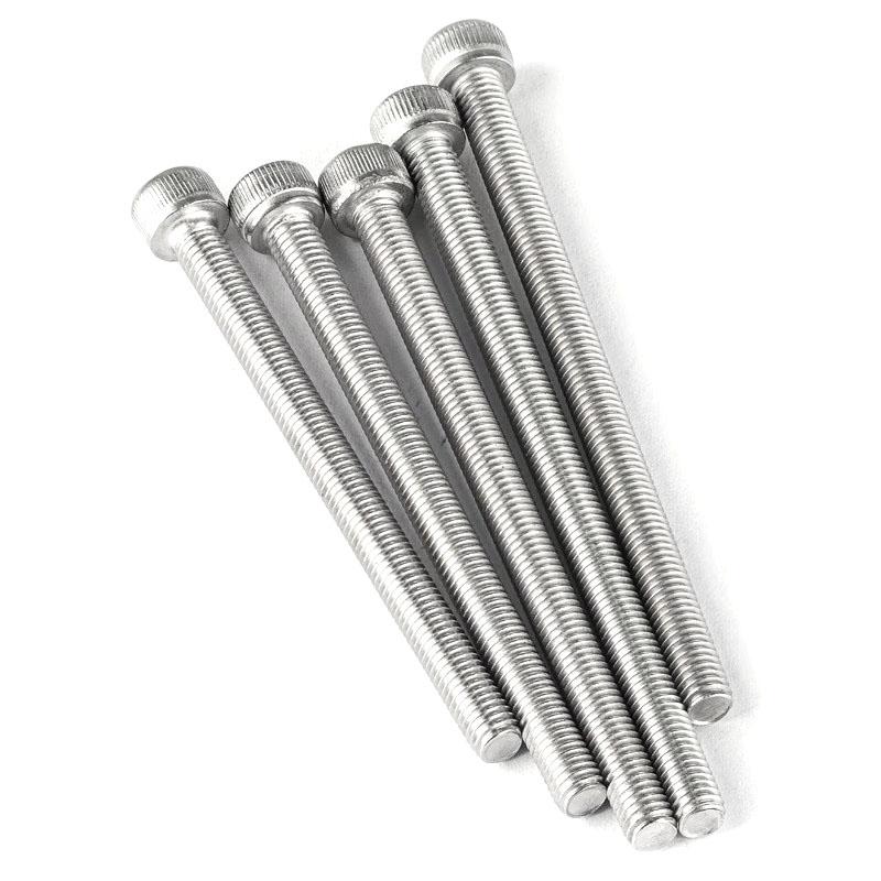 M6 M8 M10 304 Stainless Steel Extended Hexagon Socket Screw Cup Head Full Tooth Cylindrical Head Bolt Length 50mm-200mm