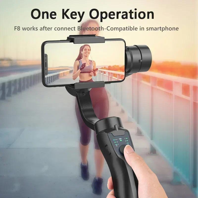 F8 3 Axis Gimbal Handheld Stabilizer Phone Holder Video Record For Xiaomi iPhone Cellphone Action Camera Smartphone Anti Shake