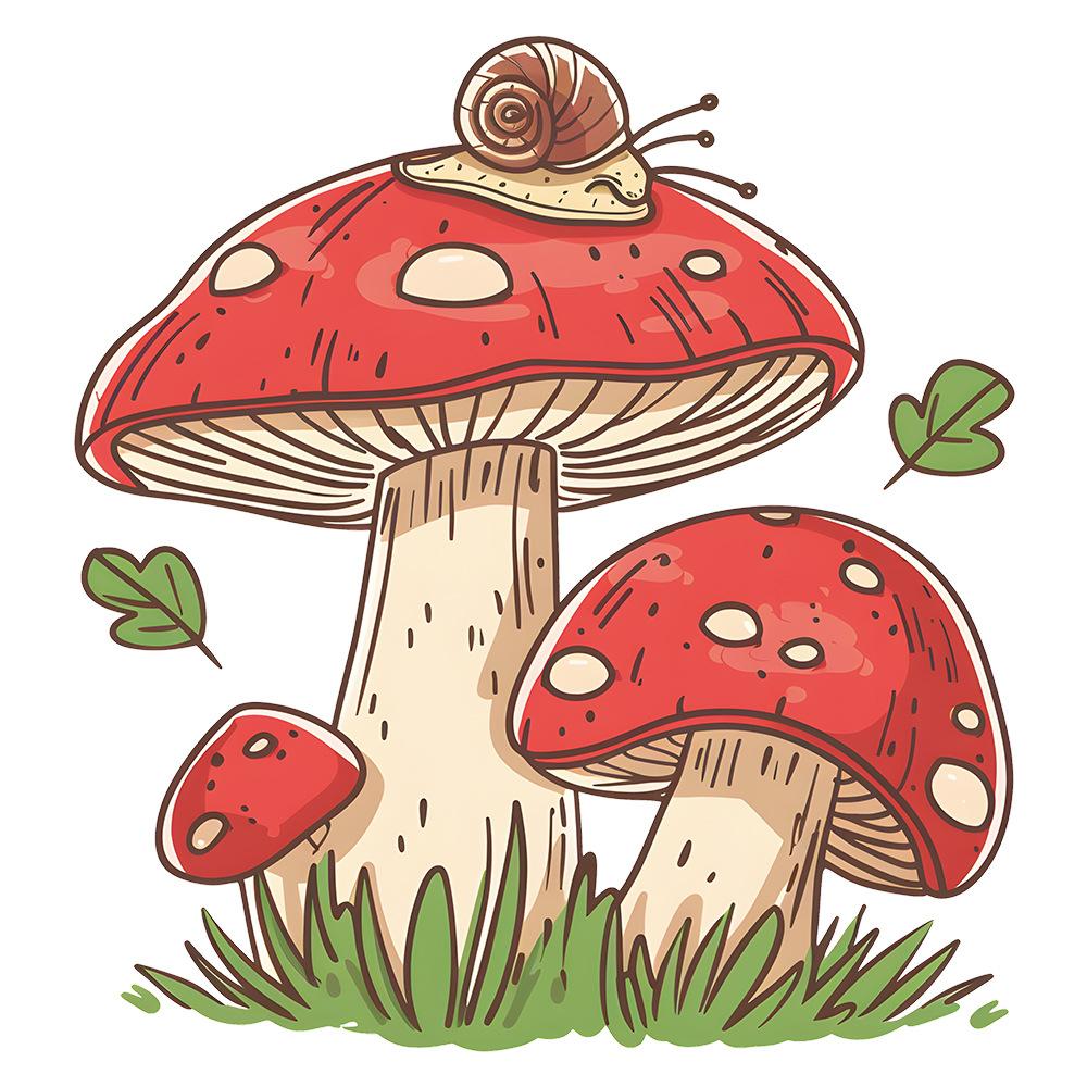 Fun-m145 Painted Mushroom Snail Toilet Post Bathroom Bathroom Decorative Wall Stickers Self-adhesive