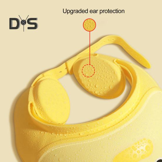 Baby Shower Cap Safe Silicone Protection Bath Cap Soft Visor Hat Cartoon Shape Adjustable Strap Waterproof Shampoo Hat