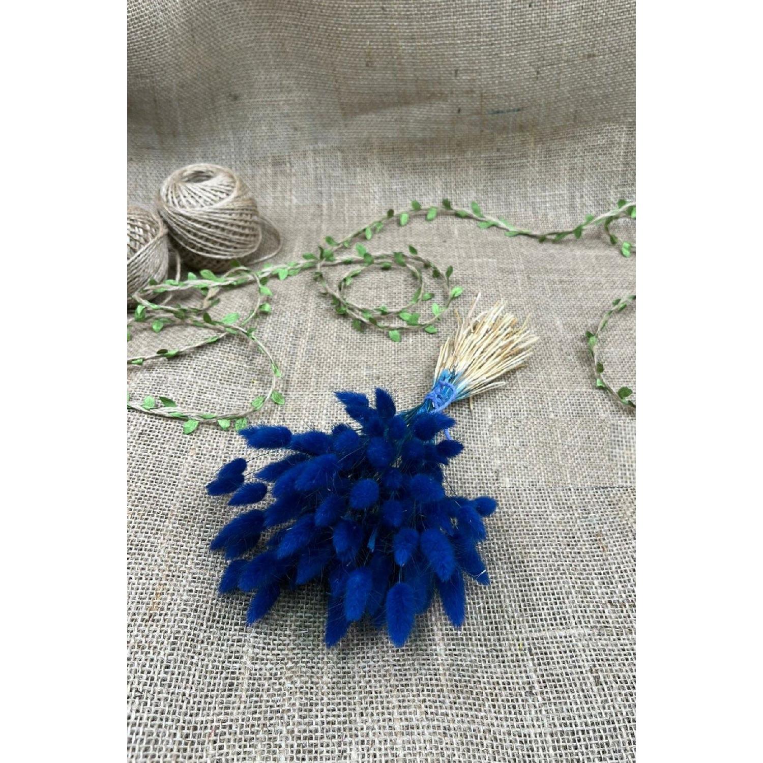 

Artificial Flower Dark Blue Cotton Grass Lagurus Natural Dried Flower чистый