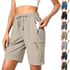 Shorts de randonnée légers pour femmes, style cargo, séchage rapide, athlétiques, avec cordon de serrage à la taille et poches multiples pour les activités de plein air