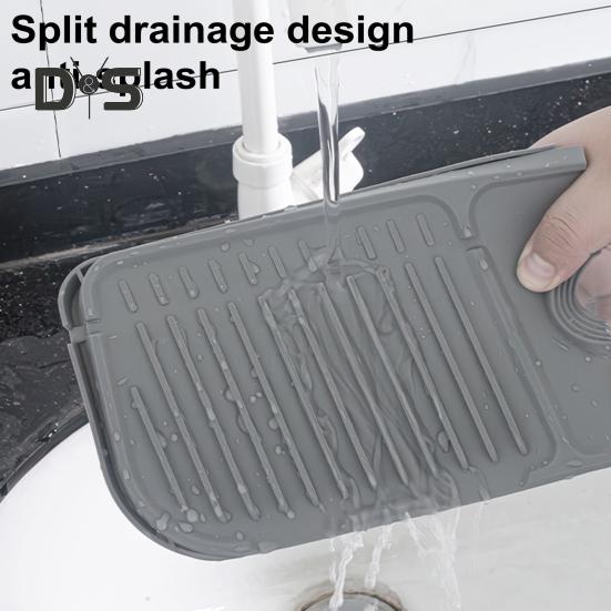Silikonová podložka na vodovodní baterii Omotávka Design Baterie Dřez Zábrana proti stříkající vodě Suchá sušicí podložka do kuchyně Koupelna Skládací odkapávací tác Víceúčelový dřez