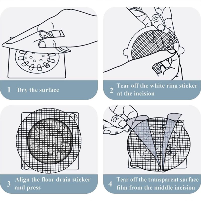 Glass Fiber Disposable Kitchen Sink  Filter  Mesh  Stickers Waterproof Adhesive Floor Drain