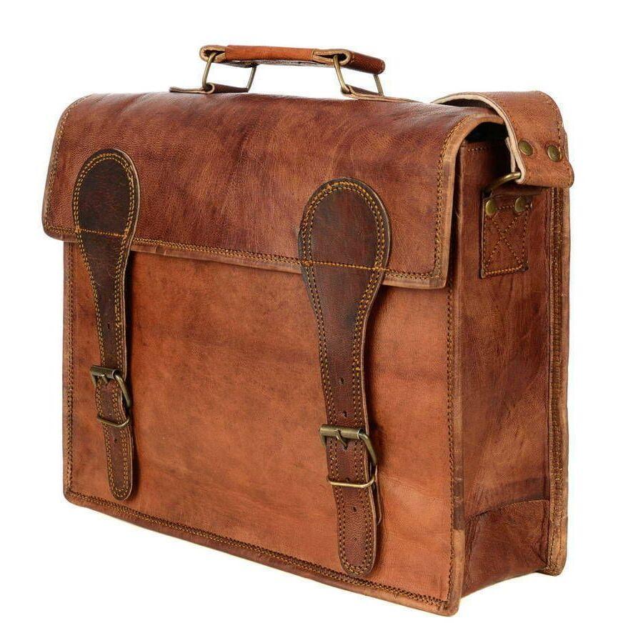 Портфель для ноутбука-портфеля Необычная винтажная коричневая сумка-мессенджер — фото 6