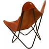 Brown Vintage Leather Arm Butterfly Chair Classy & Handmade Chair with Stand