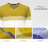Goldberg Men's Autumn V-Neck Color Block Knitted Sweater Pullover