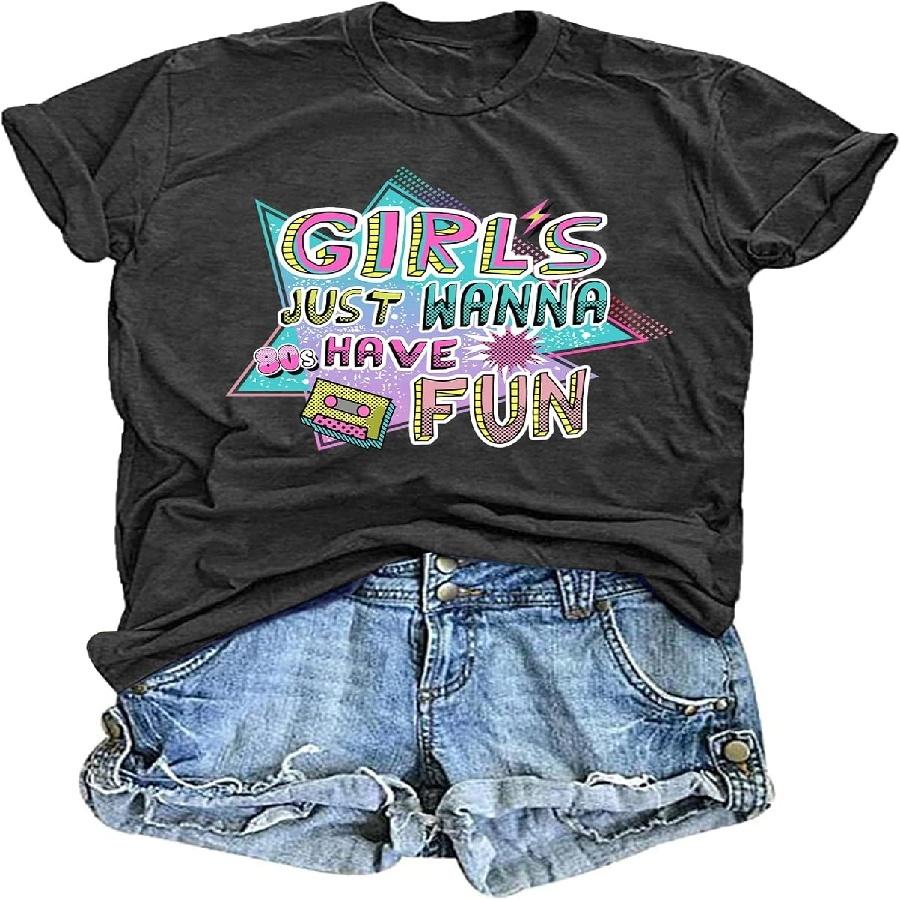 

80s Shirts for Women Retro 1980s Party Tees 80s Disco Music Gifts T-Shirts Tops XXXXXL чорний