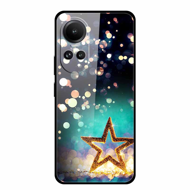 Tempered Glass Case For Oppo Reno10 Pro Cover Reno 10 5G Fashion Hard Back Cover for Oppo Reno 10 Pro 5G Reno105G Case Lion Capa