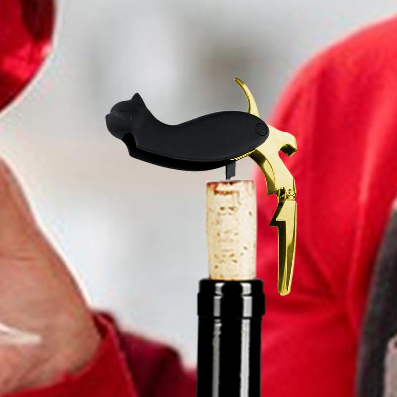 Otwieracz do korków wina w kształcie kota Wielofunkcyjny korkociąg do wina Stal nierdzewna Gadżety kuchenne Otwieracz do butelek na urodziny i do baru