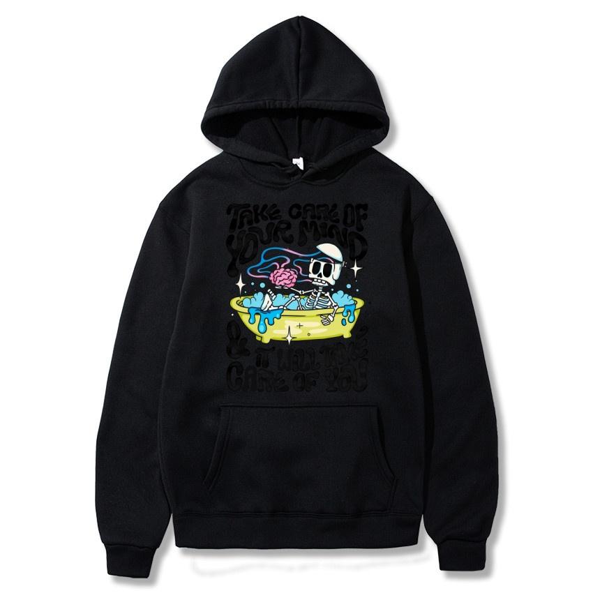Take care of youth Graffiti Autumn winter hoodie hip-hop street college pullover fashionable casual warm hoodie holiday gift