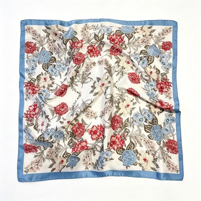 70x70cm Nylon Square Scarf Women Vintage Print Lightweight Accessory Office Casual Hair Styling