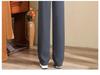 Women's Ice Silk Gray Slimming Wide-Leg Pants - Draped Summer Style