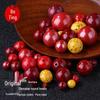 Natural Raw Cinnabar Round Beads Luck Transfer Bracelet with Purple Gold Sand Single Bead