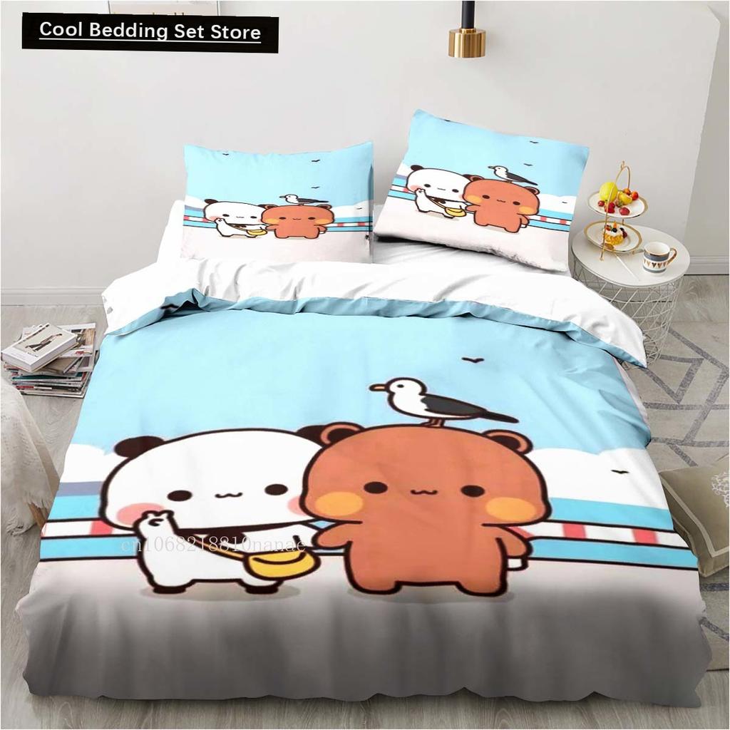 Cute Bubu and Dudu Cartoon Print All Season Twin Bedding Set 2/3 Piece Comforter Set Bed Duvet Cover Double King Comforter Cover