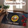 Custom Rug Guns N’ Roses Pattern Print Name Text Soft Non‑Slip Floor Carpet for Home Indoor Decoration