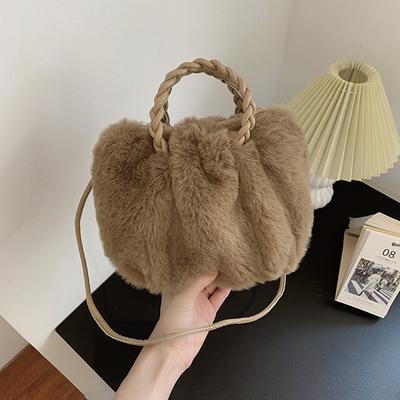 2025 Autumn and Winter Fashion New Plush Cloud Bag Folds Simple Temperament Crossbody Portable Small Square Bag