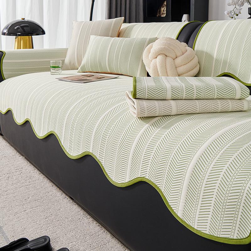 Special-Shaped Sofa Cushion, New Sofa Mat In Summer, Fixed Non-Slip And Cool In Summer, Advanced Sense, Straight Row Cover Cloth Towel