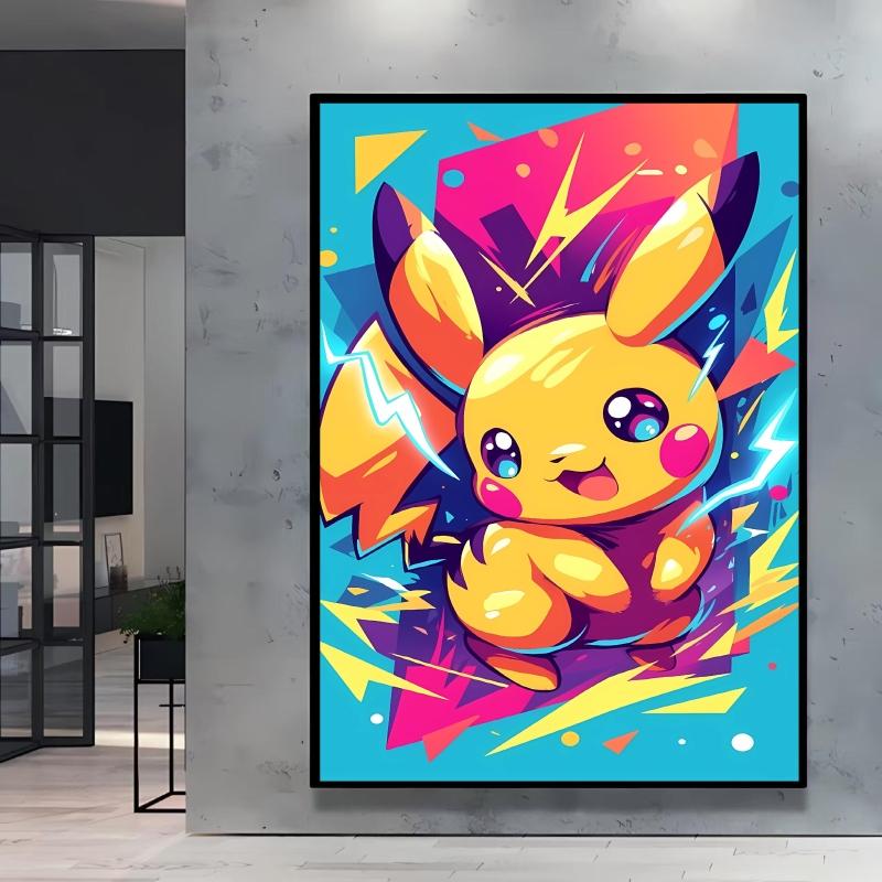 Canvas Art Wall Painting Posters Pokemon Images Pikachu Decor Painting Home Decoration Living Room Decor Paintings Kids Gift