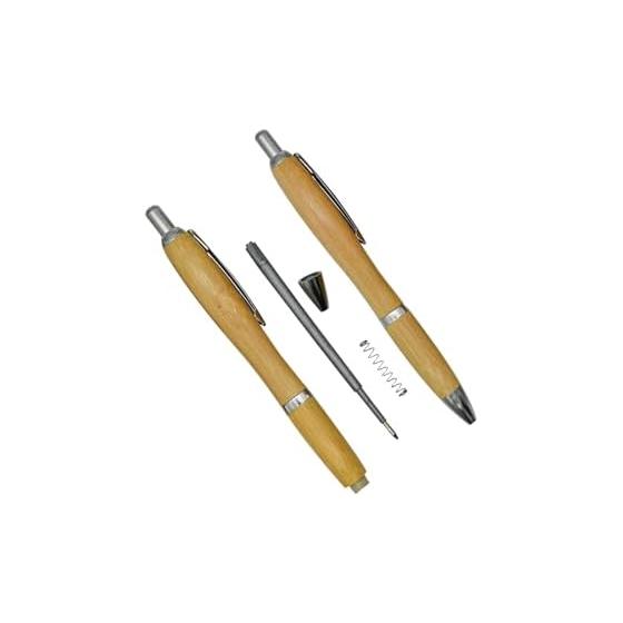 8 Pack Natural Bamboo Ballpoint Pens, Black Oil-Based Ink, 1.0mm Tip, Cute & Fun, Smooth Writing, Ideal for Journals, Office Supplies, School, Kids,