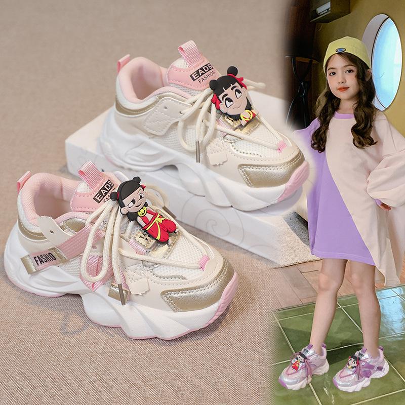 Nezha Classmate Girls Princess Sneakers Spring and Autumn 2025 New Children Breathable Internet Celebrity Dad Shoes