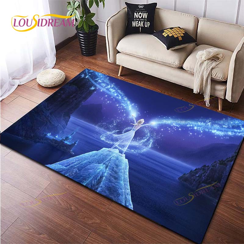 3D Printing Rug for Kitchen Doormat Bedroom Anime Frozen Carpets for Living Room Laundry Bathroom Non-slip Floor Mat