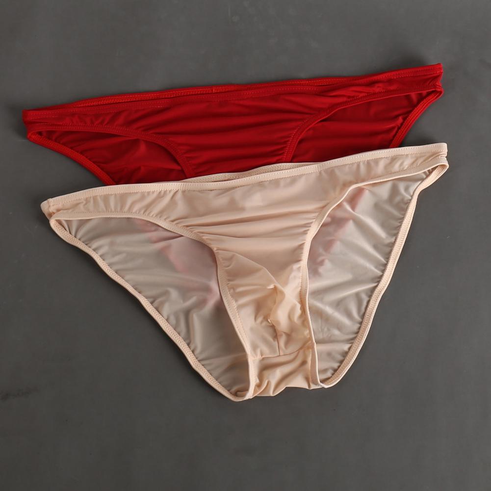 Men Summer Briefs 3D U-convex Low-rise U-convex Thin Panties Single Color Three-dimensional Pouch Underwear