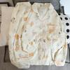 Blumendruck Damen Herbst Zweiteiliges Pyjama-Set Langarm V-Ausschnitt Oberteil Elastische Taille Hose 2 Teile Weibliche Schlafbekleidung Nachtwäsche
