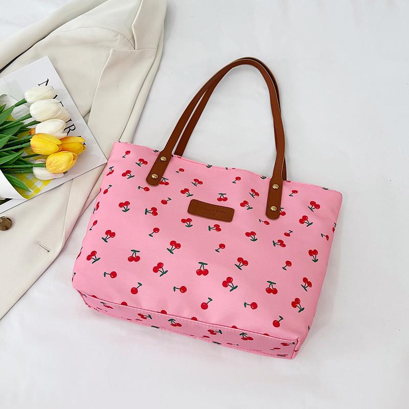 Nylon Tote Bag For Women With Print And Zipper Closure For Daily Commuting