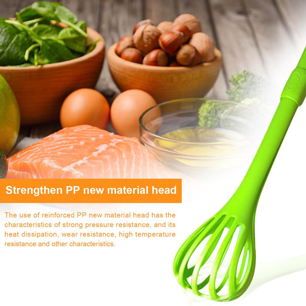 Egg Whisk 2-in-1 Egg Beater Plastic Small Balloon Blender for Blending Stirring Beating