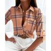 Legere Damenoberteile Herbst Frühling Mode Bedruckte Bluse Langarmshirt