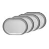 Stainless Steel Oval Shallow Plate/Basins for Home and Restaurant Portable Dinnerware Set for Outdoor Cooking Picnics