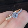 6mm Round Cut CZ Solitaire Engagement Wedding Ring for Women Girl Size 5-12
