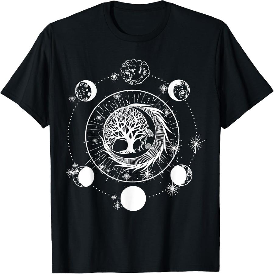 Phases of the Moon Tree of Life Mystical Lovers T-Shirt S