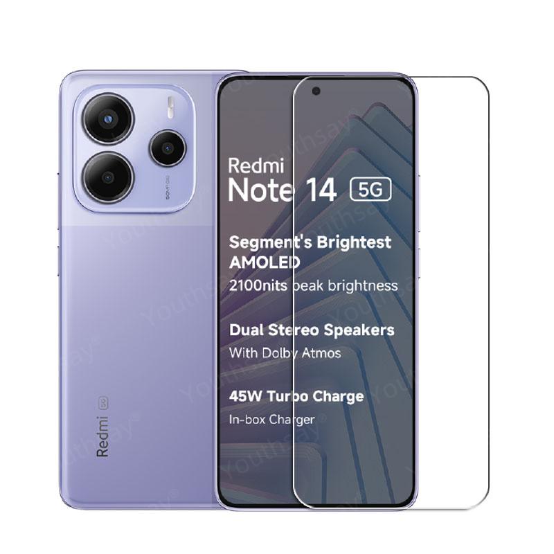 Vollständiges Gule Glas für Xiaomi Redmi Note 14 5G Gehärtetes Glas Redmi Note 14 Displayschutzfolie Kameraobjektivfolie Redmi Note 14