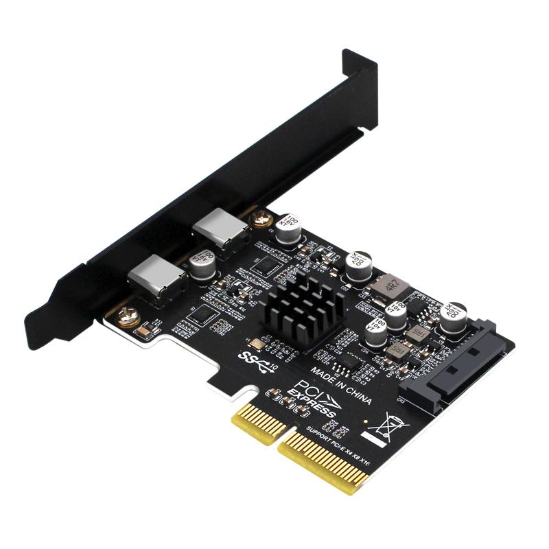 

Карта расширения PCIE3.0 к USB3.1 Карта расширения PCI-E к USB 3.1 ASM3142 Порты USB-C Карта PCIE USB 3.1 10pbs для настольного ПК