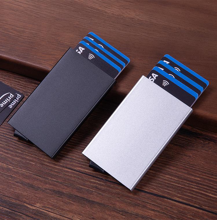 Anti-Theft RFID Aluminum Card Holder - Automatic Pop-Up, Demagnetization-Proof Credit and Bank Card Case