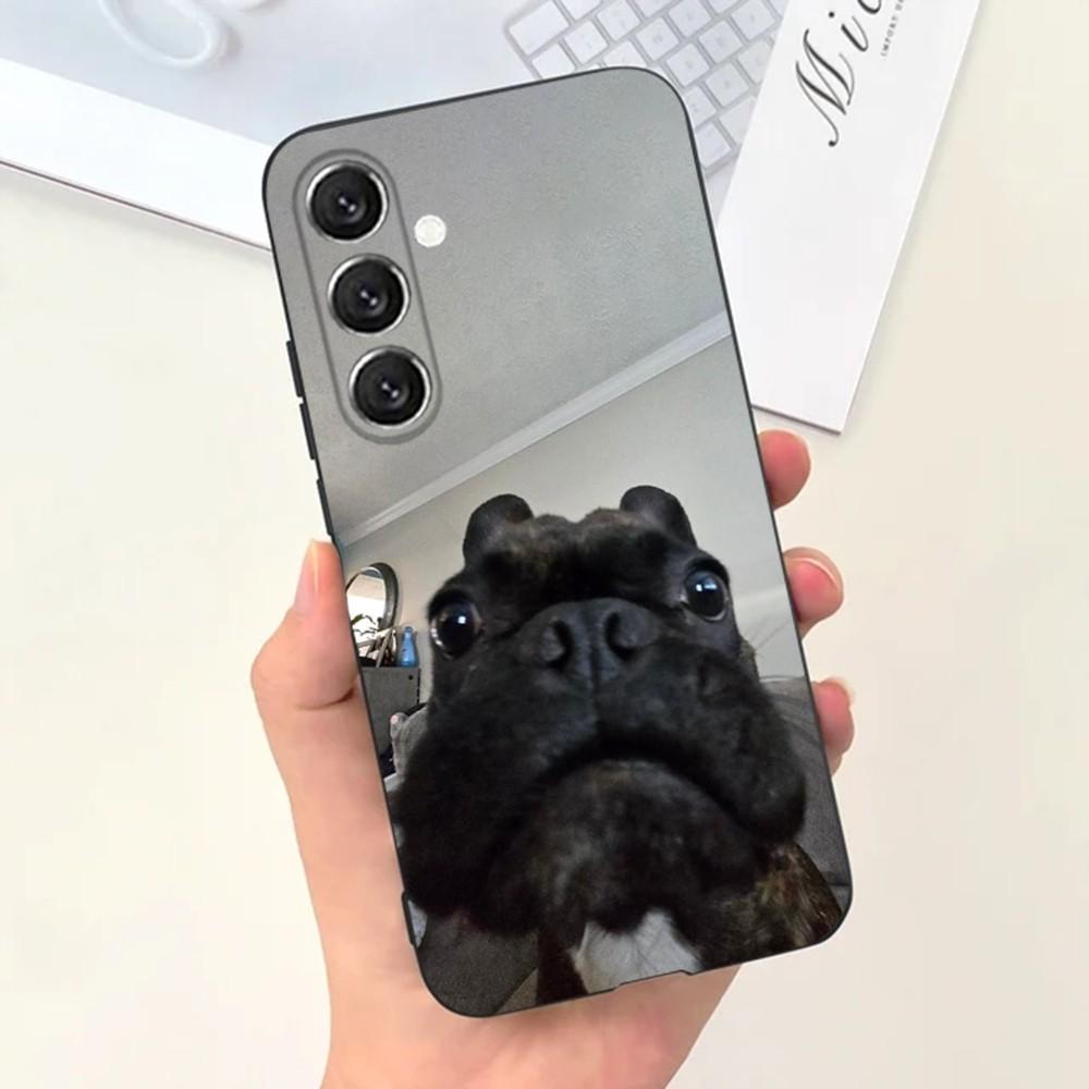 French Bulldog Dog Pet Phone Case For Samsung S25,S24,S21,S22,S23,S30,Ultra,S20,Plus,Fe,Lite,Note,10,9,5G Black Cover